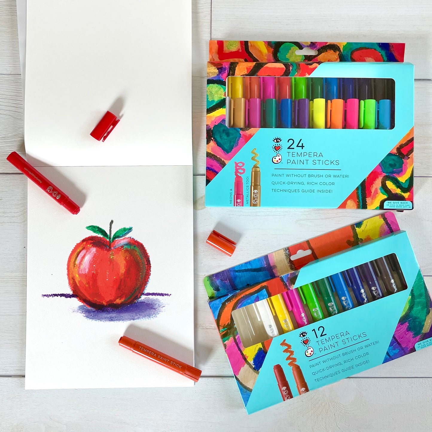 iHeartArt 12 Tempera Paint Sticks