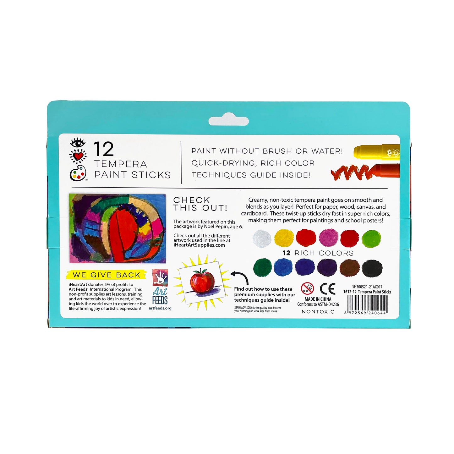 iHeartArt 12 Tempera Paint Sticks - Supply Closet