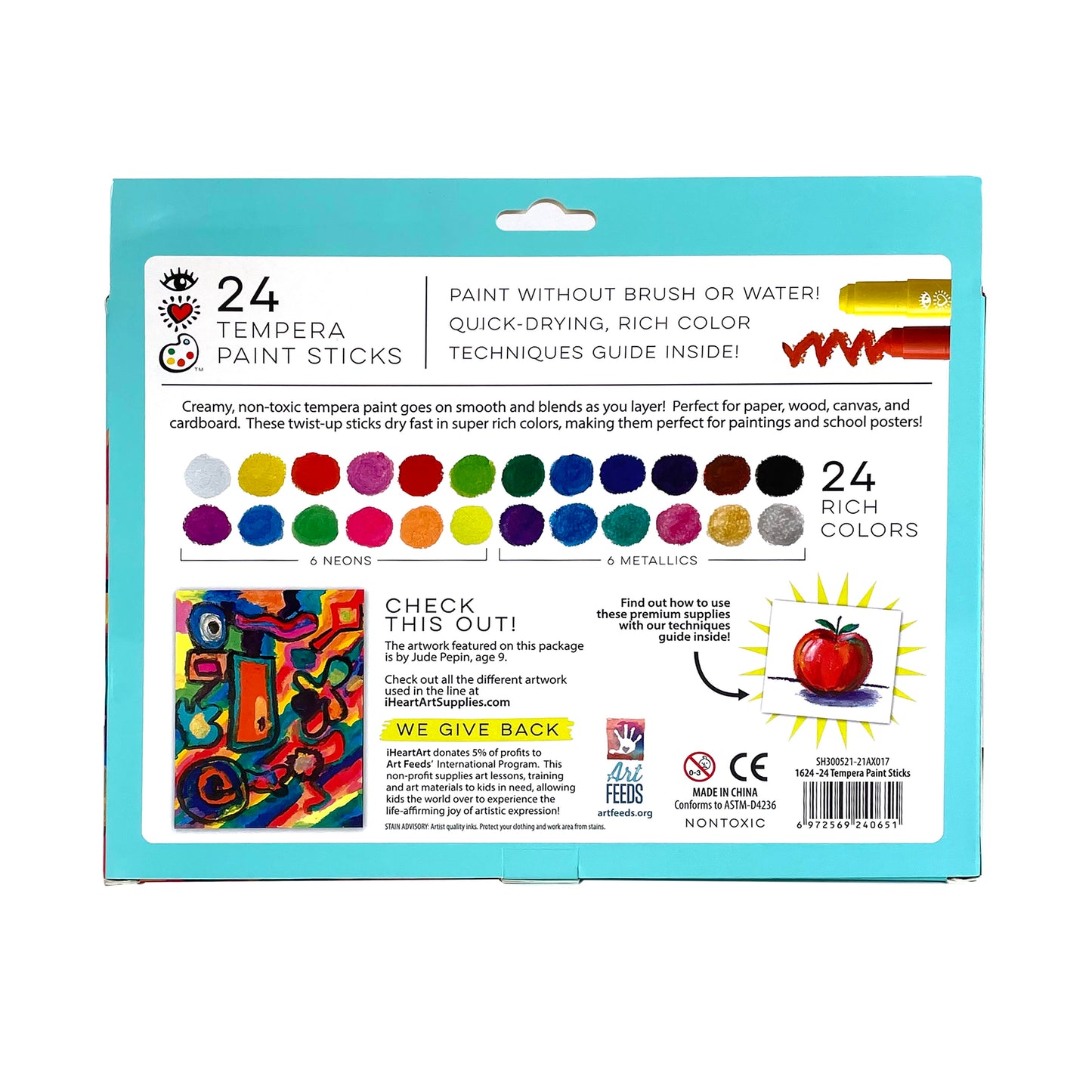iHeartArt 24 Tempera Paint Sticks - Supply Closet
