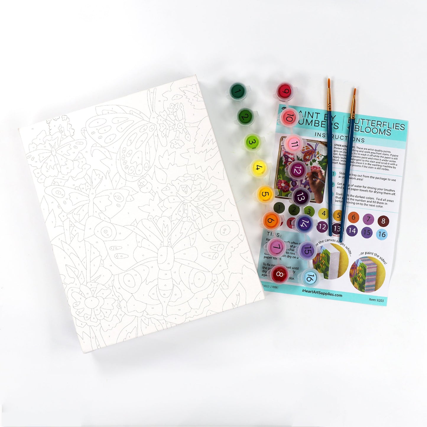 iHeartArt Paint by Numbers Butterflies + Blooms - Supply Closet