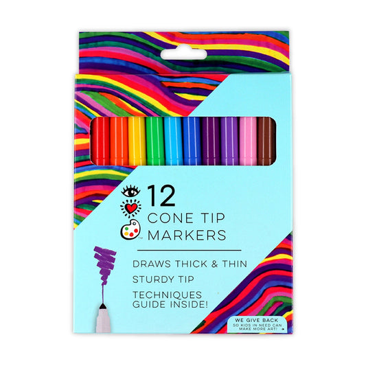 iHeart Art 12 Cone Tip Markers - Supply Closet