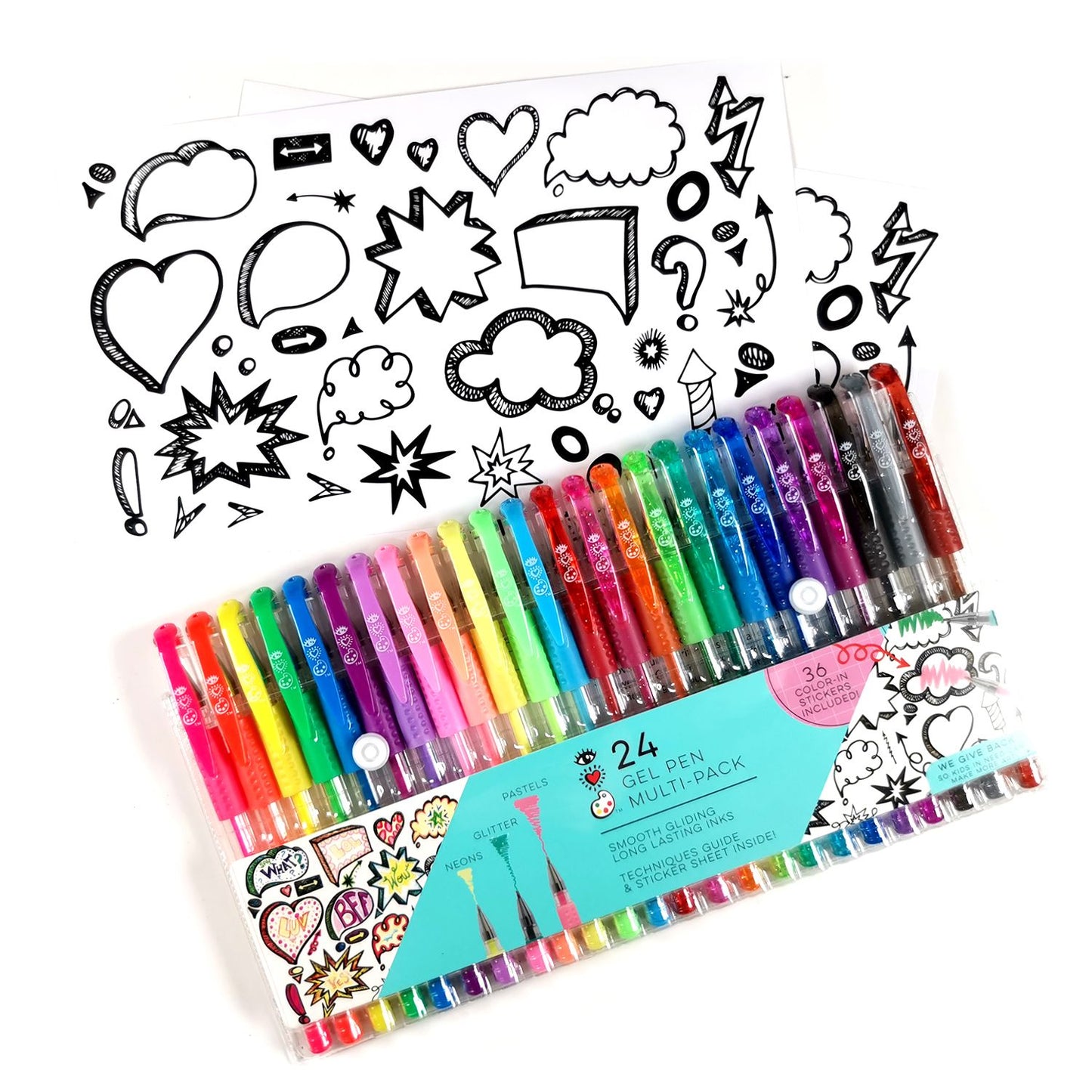 iHeart Art 24 Gel Pen Multi-Pack - Neon, Pastel, Glitter
