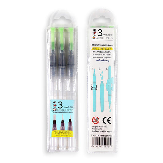 iHeart Art 3 Water Brush Pens - Supply Closet