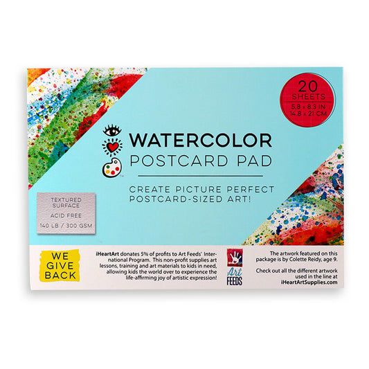 iHeart Art Watercolor Postcard Pad